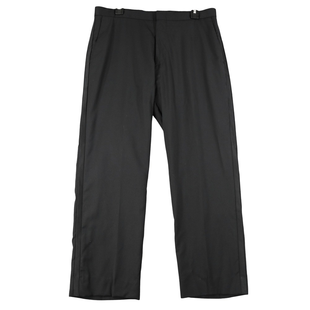 J.Crew Dress Pants Mens W32 Black 100% Wool Suspender Buttons Formal Wear
